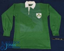 1984 Tony Ward's match worn Ireland Rugby Jersey: green classic issue, shamrock badge, white 10 to