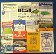 1958-59 Manchester United Away Football Programmes, v Preston NE, Portsmouth, Wolves (cut rear