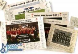 WRU Squad Coloured Photos w/facsimile Autographs etc (c15): The regularly-available squad pics,