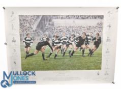 1973 Baabaas v NZ Limited Edition Multi-signed Art Print: Not the same as lot 291: v large rolled