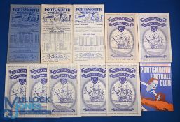 Selection of Portsmouth home programmes 1948/49 Derby County, 1949/50 Charlton Athletic (tc), 1950/