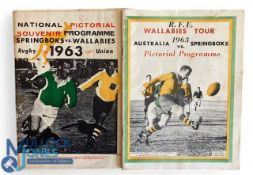 1963 SA v Australia Souvenir Pictorial 1st/3rd Rugby Test Programmes (2): Spot cover colour (often