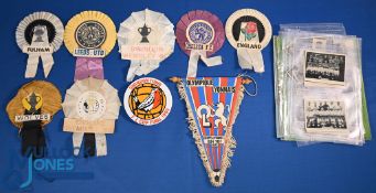 Football Collectables: 1973 Pennant, Rosettes World Cup Wolves England Rugby, Swindon 1969,