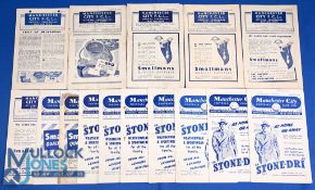 Selection of Manchester City home match programmes 1945/46 Blackpool (ph), 1946/47 Burnley, 1948/