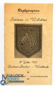 Rare 1963 SW Africa v Australia Rugby Programme: Fine example of this very hard-to-source issue.