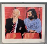 George Best signed Manchester United print, after the original painting by artist Ralph Sweeney