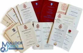 1980s Welsh International Rugby Dinner Menus etc (23): Terrific sizeable selection, to inc, often