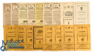 1947-59 Newport RFC Rugby Programmes (17): Nice variety of older issues from just post-war to the