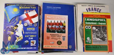 Collection of England away international programmes to include 1975 Switzerland, CSSR, Northern