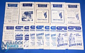 Selection of Manchester City home match programmes 1944/45 Bury, 1946/47 Barnsley, 1948/49 Sheffield