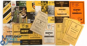 1936-1996 Barbarians v Newport Rugby Programmes (37): 1936 & 1965-1996 inc, with both March & Oct (