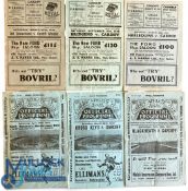 1923-1939 Vintage Cardiff Home Rugby Programmes (6): Scarce issues v B'heath 12/23, Cross Keys 3/27,