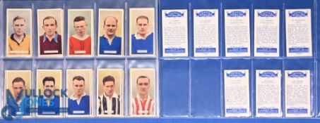 c1935 Carreras Famous Footballers Cigarette Cards: a full set of 48 colour cards, with noted