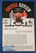 1957/58 Manchester Utd v Sheffield Wednesday FAC 5th round match programme 19 February 1958,