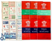 1947-1959 Wales v Ireland & Scotland Rugby Programmes (13): Full runs of the 5 Nations games