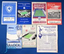 1954/55 Manchester Utd away match programmes Leicester City, Everton (tc, Sellotape spine),