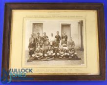 1923-34 Flushing AFC Western Cornwall runner up football team photograph, mounted under glass,