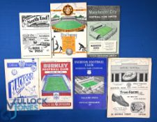 1955/56 Manchester Utd championship season aways match programmes v Preston NE (tc), Wolves,