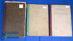 Scrapbook (1) covering 1945/46 with newspaper match photos covering Blackpool, Manchester Utd,