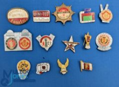 c1970 Manchester United Football Badges, metal and enamel examples, a good period collection - one