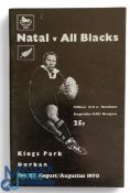 1970 NZ tour to S Africa Rugby Programme v Natal: Striking cover for this 40pp compact and