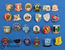 24x Non-League & Amateur Football Badges, metal and enamel: to include Cray Valley, Denaby Main Jrs,