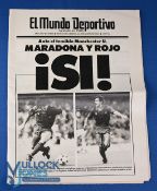 1983/84 European Cup Winners Cup, Barcelona v Manchester Utd the El Mundo Deportivo Official