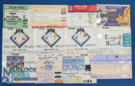 1985- 2003 England International Tickets: B teams, U21 and friendlies with noted tickets v Germany