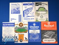 1954/55 Manchester Utd away match programmes Newcastle Utd (stain, number on front), Huddersfield