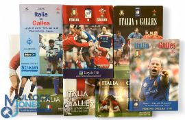 1999-2017 Italy v Wales Rugby Programmes (8): Rome games from 1999-2003 inc, 2007, 2009 & 2013-