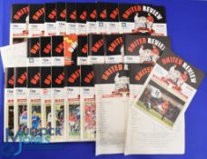Manchester Utd 1994/95 complete league season homes (19) plus Port Vale (Coca Cola), Wrexham (
