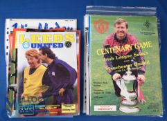 1990/91 Manchester Utd complete season league away match programmes (19); FAC away at Norwich