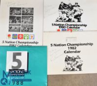 Bill Beaumont Signed Five Nation Rugby Calendars (3) all inscribed 'To Gerry Best Wishes Bill