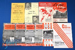 Selection of Exeter City home programmes 1945/46 Exeter City v Brighton HA (3rd Div. Cup) (creases),