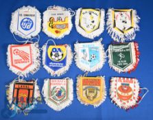 French Football Pennants: a good selection of 52 small (10cm tall) double sided pennants