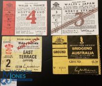 1973 to 84 Welsh Interest Rugby Tickets (4): v Japan 1973 & France (Grand Slam game) 1976, plus a