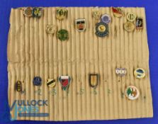 Selection of European/East European football club pin badges, mostly metal/enamel, some lesser known
