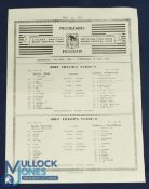 Scarce 1962 British & I Lions Rugby Programme: folded large green sheet, Eastern Province official