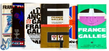 1969-79 France v Wales Rugby Programmes (6): The six Paris issues from Colombes or Parc des