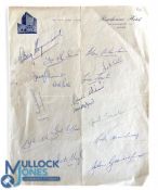 1963 Springboks Autographed Sheet: 16 have signed neatly on Pretoria hotel notepaper, VG