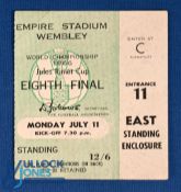 Ticket: Opening match 1966 World Cup match ticket England v Uruguay 11 July at Wembley; good. (1)