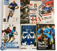 2013-20 Italy & France Rugby Programmes (7): Missing only 2018 from this run of Paris and Rome