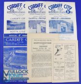 Selection of Welsh football programmes to include Cardiff City v 1950/51 Notts. County, 1951/52