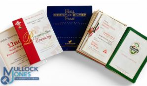 Welsh Winners' Rugby presentation evenings, menus & invites etc (Qty): To inc those often-annual