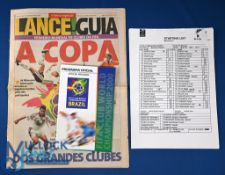 2000 FIFA Club World Championship in Brazil, official programme; b&w team sheets (photo copies)