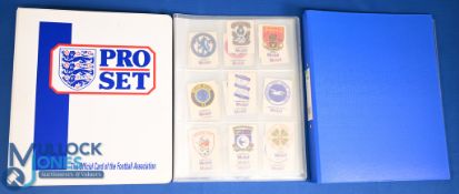 Football Collector Cards, to include a binder of Pro Set cards x 328, Mobil silks badges x 30 c1983,