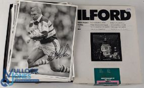 Wigan Rugby League b&w signed photographs: a good collection of action and portrait images, all