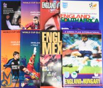 Collection of England international home match programmes 1991 Germany, Turkey, 1992 Brazil, France,