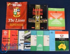 1966-2001 Tours from/to Australia Rugby Programmes etc (12): v Pontypool 1981, Cardiff 1966 (x2),