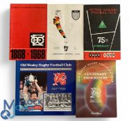 Irish & Scottish Clubs Rugby Literature (5): Pair from Old Wesley 1991 Centenary Brochure, over